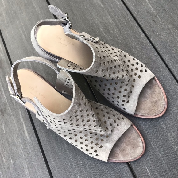 Rag & Bone Wyatt Perforated Suede Leather Sandals - Picture 2 of 9